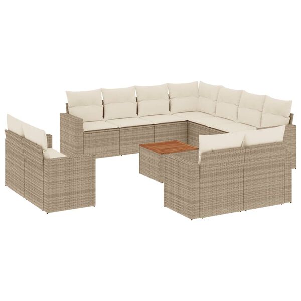 vidaXL Garden Sofa Set Beige, Cream white