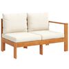 vidaXL Garden Sofa Set Cream white Solid acacia wood, 100% polyester fabric