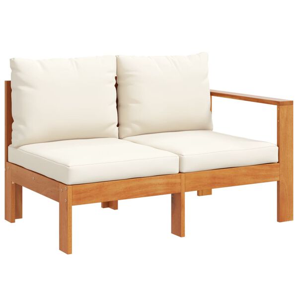 vidaXL Garden Sofa Set Cream white Solid acacia wood, 100% polyester fabric