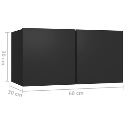vidaXL 10 Piece TV Stand Set Black Engineered Wood