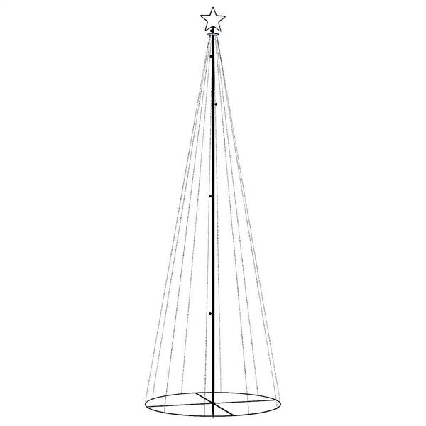 vidaXL Christmas Cone Tree Cool White Powder-coated steel 9.8 Feet