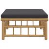 vidaXL Garden Footstool Natural finish bamboo, Dark gray cushion
