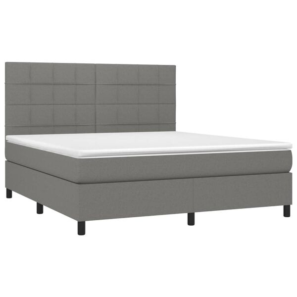 vidaXL Box Spring Bed Dark Grey