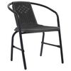 vidaXL Garden Dining Set 5 pcs Black Poly rattan