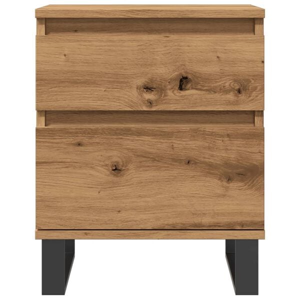 vidaXL Bedside Cabinet Artisan oak Engineered wood, Metal Standard