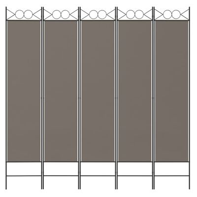 vidaXL 5-Panel Room Divider Anthracite 78.7"x86.6" Fabric