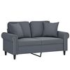 vidaXL 2-seater Sofa Dark Grey Velvet, Metal, Textilene 47.2 in seat width