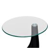 vidaXL Coffee Table Set of 2 High-gloss black Fiberglass, Tempered Glass
