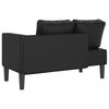 vidaXL Chaise Lounge with Cushions Black Faux leather