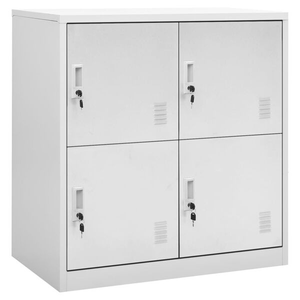 vidaXL Locker Cabinet Set of 5 Light Grey Steel Medium Locker Cabinet