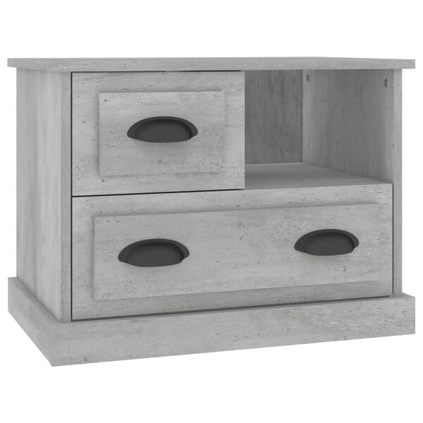 vidaXL Bedside Cabinet Concrete Grey Engineered Wood Medium