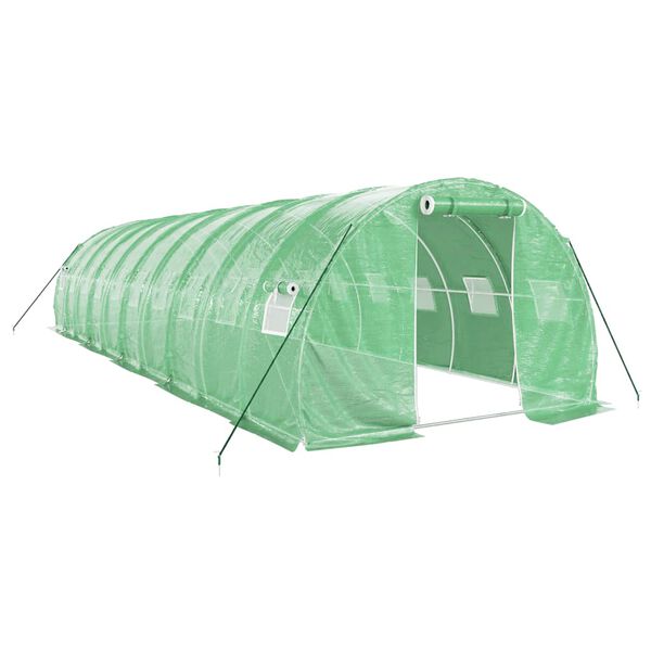 vidaXL Greenhouse Green Polyethylene, Galvanized Steel 323 sq ft