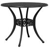 vidaXL 3 Piece Bistro Set Black Cast Aluminum