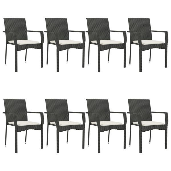vidaXL Garden Dining Set Black, Cream White