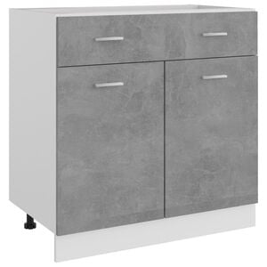 vidaXL Drawer Bottom Cabinet Concrete grey Engineered wood Medium