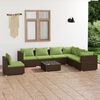 vidaXL Garden Lounge Set Brown PE rattan Modular Garden Lounge Set