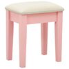 vidaXL Dressing Table with Stool Pink 25.6x14.2x50.4" Paulownia Wood MDF