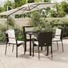 vidaXL Garden Dining Set Black Poly Rattan 5 Piece Garden Dining Set
