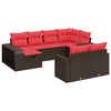 vidaXL 10 Piece Patio Sofa Set with Cushions Brown Poly Rattan
