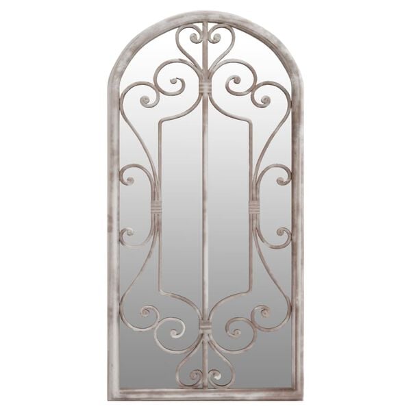 vidaXL Garden Mirror Sand Iron, Glass 27.6 x 11.8 in Decorative Inlays