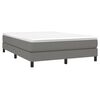 vidaXL Bed Frame Dark Grey Polyester, Plywood, Engineered Wood Full