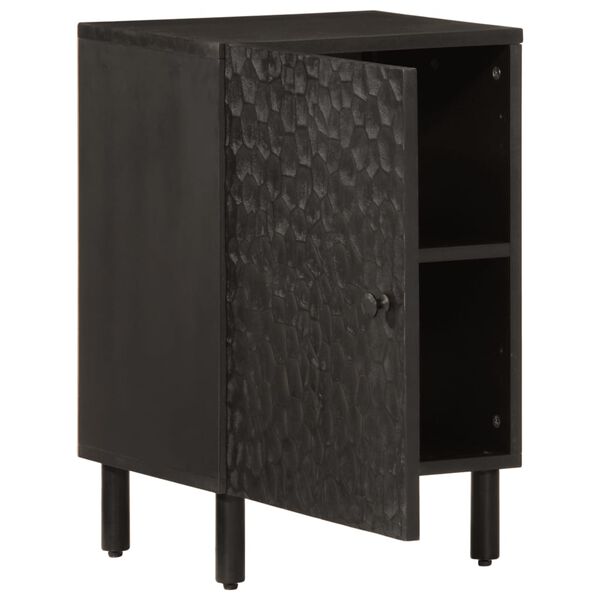 vidaXL Bathroom Cabinet Black Solid Mango Wood 15.0x13.0x22.8 in