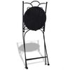 vidaXL Patio Furniture Black and White Powder-coated steel and ceramic