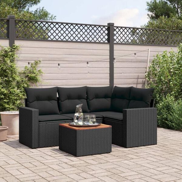 vidaXL Garden Sofa Set Black
