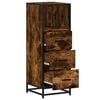 vidaXL Bathroom Cabinet Smoked oak Engineered wood, metal Narrow