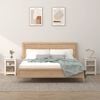 vidaXL Bedside Cabinet Set of 2 White Solid Pine Wood