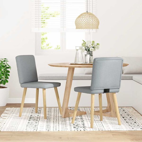 vidaXL Dining Chair Set of 2 Light Grey