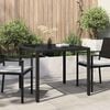 vidaXL Garden Dining Table Black 35.4" x 35.4" x 29.5" Poly rattan