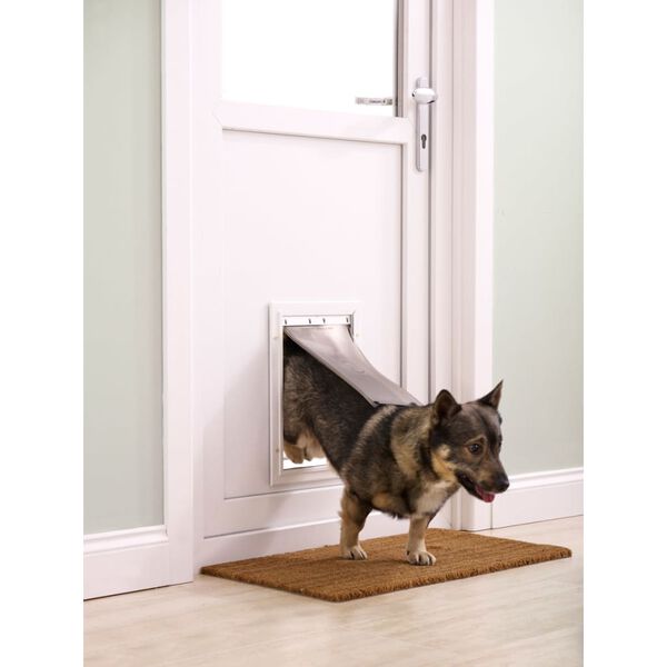 PetSafe Pet Flap White Aluminum Small Pet Flap Rectangular Modern