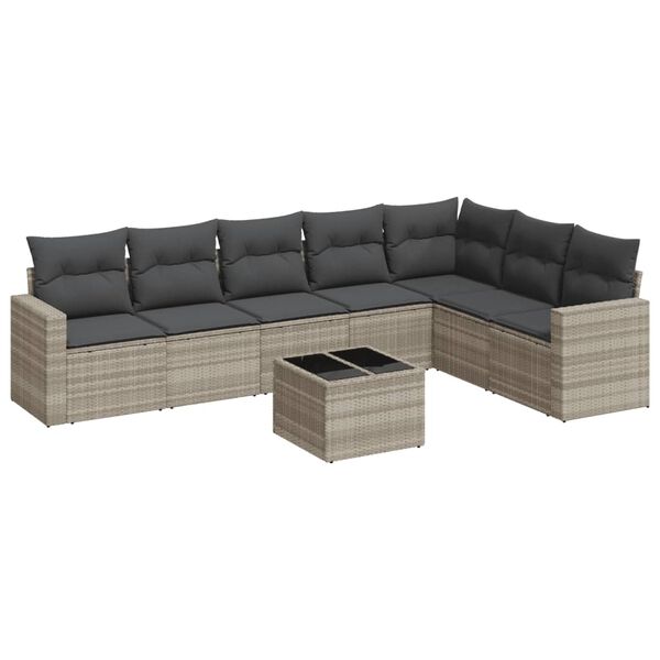 vidaXL Garden Sofa Set Light Gray