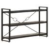 vidaXL Bookcase Black Solid rough mango wood, powder-coated steel Medium
