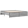 vidaXL Bed Frame Grey Sonoma Engineered wood, steel 79 x 79 in Durable