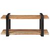 vidaXL TV Cabinet Natural wood and black Solid acacia wood and iron Medium