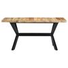 vidaXL Dining Table Natural wood, Black