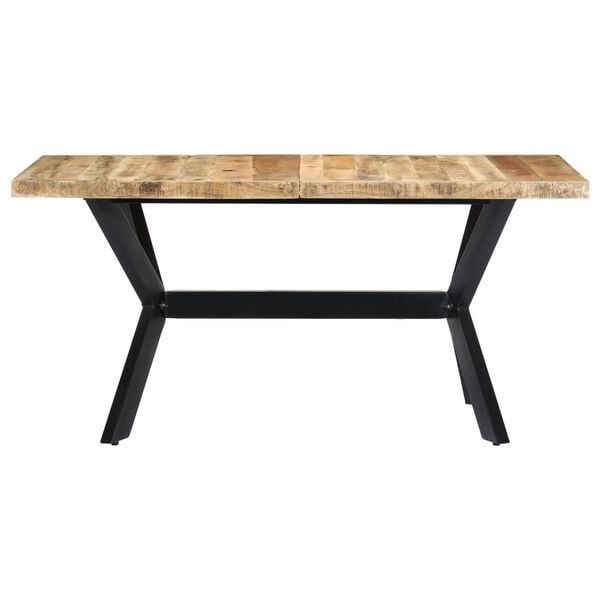 vidaXL Dining Table Natural wood, Black