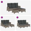 vidaXL Garden Sofa Set Grey PE rattan Large Adjustable Armrests