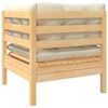 vidaXL Garden Corner Sofa Cream Solid Pine Wood Medium Modular