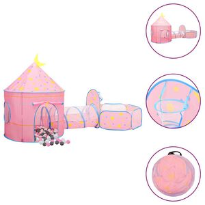 vidaXL Play Tent Pink Polyester, Steel, Fiberglass Large Collapsible