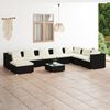 vidaXL Garden Lounge Set Black Poly Rattan Large Modular