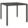 vidaXL Garden Dining Table Brown 35.4" x 35.4" x 29.5" Poly rattan