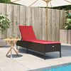 vidaXL Patio Sun Lounger Brown, Red PE rattan, powder-coated steel
