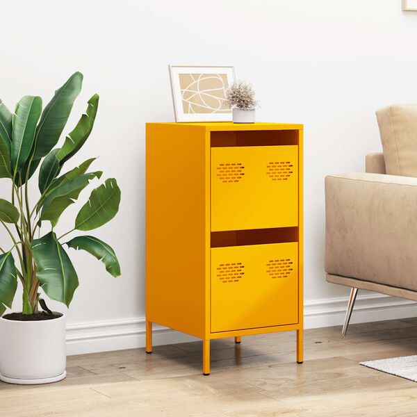 vidaXL Sideboard Mustard Yellow Cold-rolled Steel Sideboard Rectangular