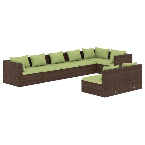 vidaXL Garden Lounge Set Brown, Green