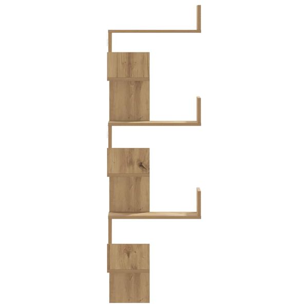 vidaXL Wall Corner Shelf Artisian Oak 17.7x17.7x57.9" Engineered Wood