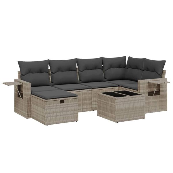 vidaXL Garden Sofa Set Light Grey