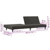vidaXL Sofa Bed Dark Gray Velvet (100% polyester), wood, plastic